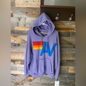 Aviator Nation Purple Hoodie Stitch Logo